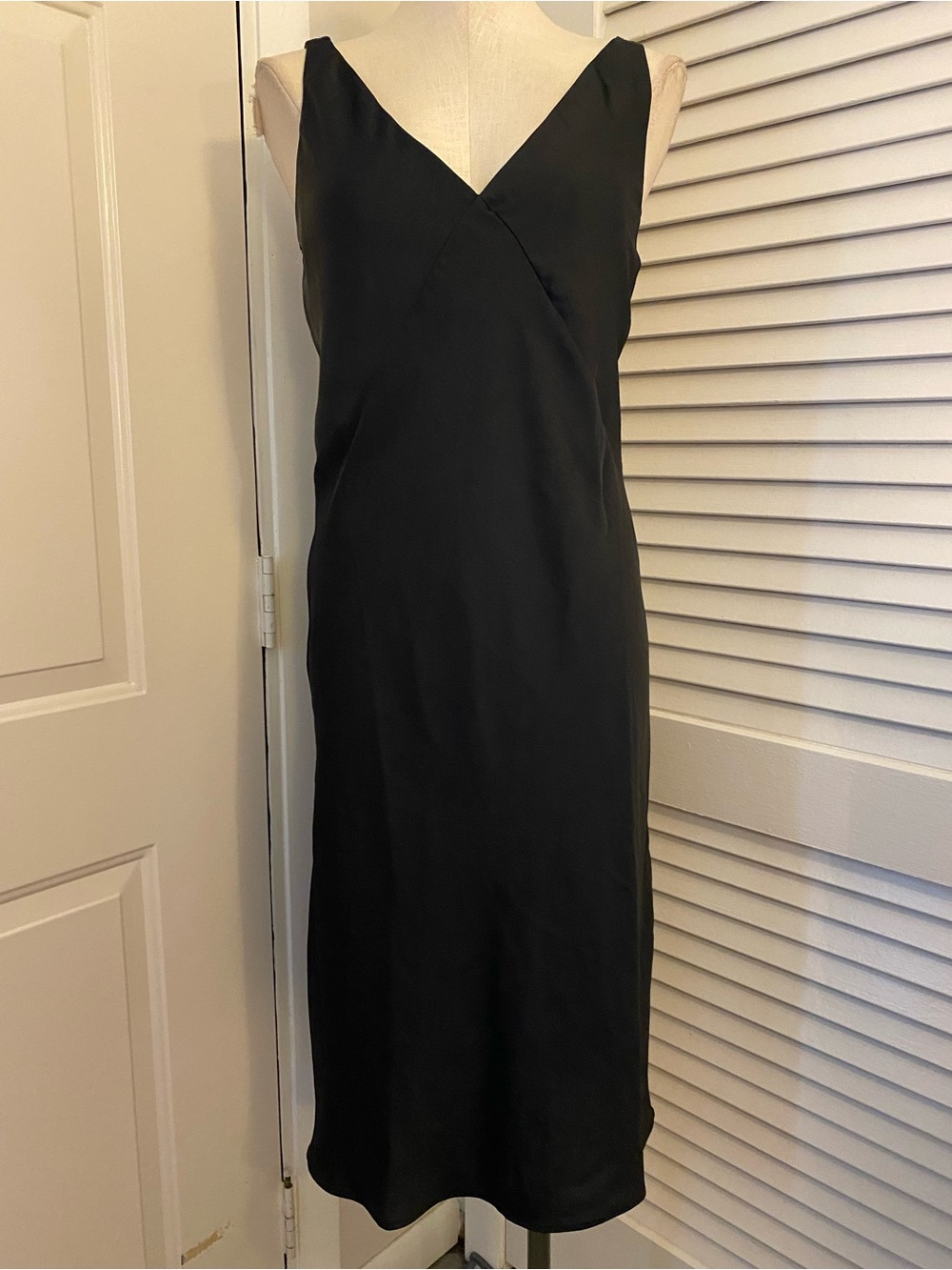 a new day Black V-Neck Midi Slip Dress- Size Small